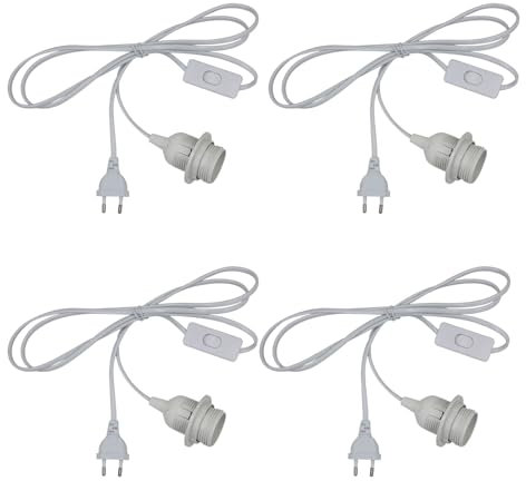 LNGJIN 5 pièces LampeE27avecinterrupteur, E27SupportLampeDouille, SupportLampeE27, DouilleE27aveccâble, DouilleE27 avecInterrupteur, support de lampe suspendu, lampe suspendue, plafonnier