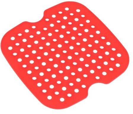 KOCKSHION 1pezzi Tappetino in Silicone Antiaderente Per Friggitrice Ad Aria Teglia Perforata Riutilizzabile Gadget Per Come Pane Ravioli e Dim Sum Mantenendo Integrità e Forma