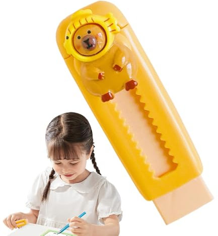 Gomme rétractable, design coulissant mignon de Capybara Push-Pull, gomme artistique douce et amusante, 2,5 x 8,5 x 3 cm, idéale pour le dessin, la peinture et l'écriture, parfaite pour les étudiants