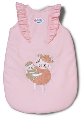 BABY Born Puppenschlafsack - Rosa Schlafsack mit Rüschen & Klettverschluss - Hochwertiges Puppenzubehör - Geeignet für alle 36 cm & 43 cm Puppen