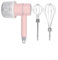 Mezclador inalámbrico portátil con cuchillas de acero inoxidable para batidor de huevos y picadora de ajo funciones (rosa)