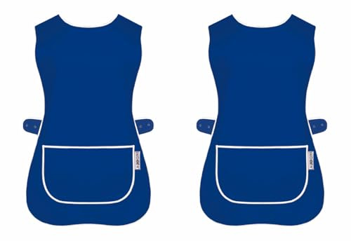 LINEN CLOSET Womens Tabards with Pockets for Ladies Cleaning Catering Chef Kitchen Aprons Unisex Hygea Tabard Apron Work Tabards Men