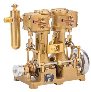 RCARTOYRTR Steam Engine Model Kit, RW-L2 Mini Inline Double Cylinder Reciprocating Steam Engine Model Building Kits with Forward and Reverse Rotation, Physical Science Education Kit Gift for Adults