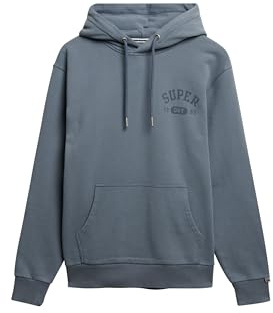 Superdry Herren Athletic Essentials Kapuzenpullover Kieselstein Blaugrau XL