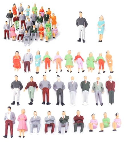 Mini Figurines, Lot de 20 Modèles de Personnages Miniatures Figurines Miniatures Architecturales pour Table de Sable Bricolage Décoration Scènes Miniatures(Scala 1:50)