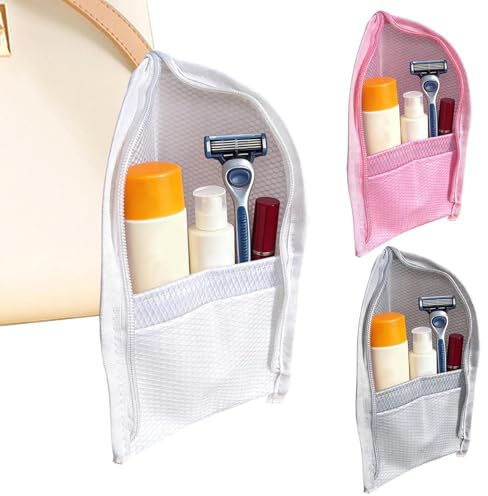 Sac De Toilette Debout Conteneur En Mesh Imperméable | Lot De Trois Sacs De Debout Avec Fermeture Éclair Pour Soins Peau Cosmétique Hygiène Douche