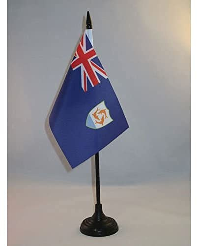 AZ FLAG Bordsflagga Anguilla 15x10 cm Anguillansk 100D Polyester Plastfot