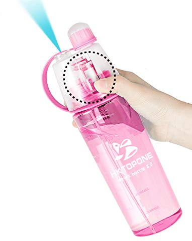 HKTOPCNE Botella de agua en aerosol para beber Botella de agua deportiva Ciclismo sin BPA, 600 ml para gimnasio, ciclismo, correr, escalar