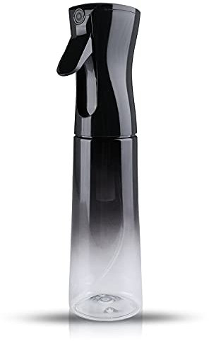 TANSHINE Vaporisateur Cheveux Boucle Pulverisateur Cheveux Vaporisateurs Rechargeable d Eau Flacon Spray Brumisateur pour Plante Interieur,Coiffeur,Fleurs Noir,Spray Alcool,300ml