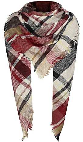 Durio Foulard triangulaire, pour femme, fin, doux, élégant, avec franges, rose A04, taille unique