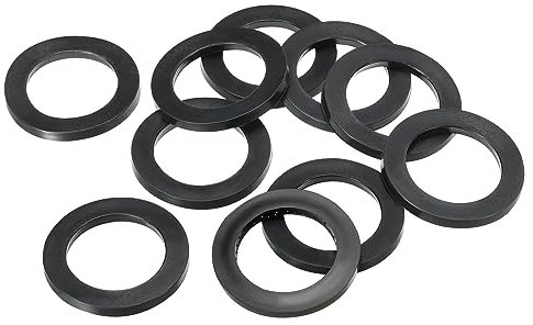 PATIKIL M32 Gummi Flache Unterlegscheiben 10 Packung 32mm ID 45mm AD 4mm Dick Dichtring Dichtungsringe Beilagscheiben für Wasserhahn Rohre Wasser Schlauch Befestiger Bolzen Schwarz
