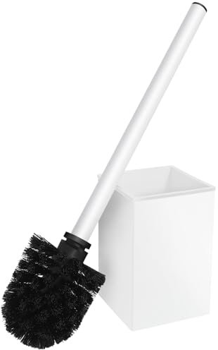 QL Scopino per WC,Scopino e Supporto per Toilette in Acciaio Inossidabile,Set di Supporti ad Asciugatura Rapida,Spazzola WC per Il Bagno e l'Hotel,Bianco