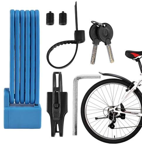 Evember Verrou pliable, serrures de sécurité – Chaîne de haute sécurité, serrure pliable compacte, portable et pliable, accessoires sûrs pour porte