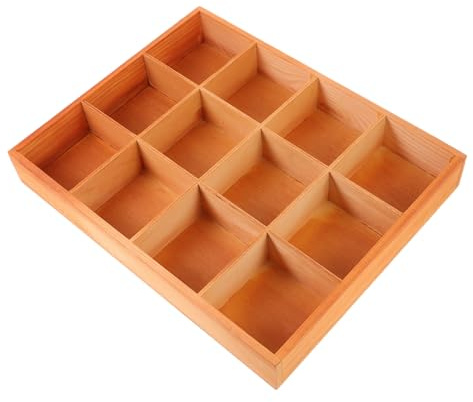 TINEASUR Caja De Almacenamiento De Madera Dividida Organizador Multifuncional para Plantas con Compartimentos Bandeja De Flores para Decoración del