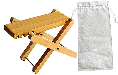 SHOWERORO Holzhocker Für Gitarre Klappbar Und Tragbar Verstellbar Mit Tasche Angenehmes Spielen