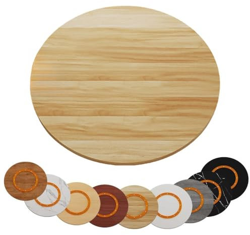 QTWLG Extra Grande Bandeja Giratoria De Madera 100cm Lazy Susan Plato Giratorio Redonda 60 80 90cm Bandeja De Servicio Giratoria Manual - 6 Estilos, 12 Tallas(Light Walnut,80cm/32in)