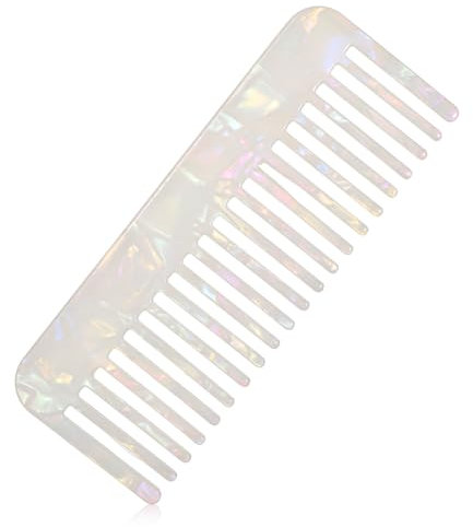 Acetate Wide Tooth Comb for Curls, White Wide Tooth Combs for Women Shower Comb for Wet Curly Hair