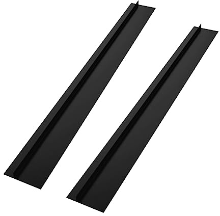 FUNOMOCYA Tira de Sellado de Silicona Negra para Cocina, Banda de Relleno Resistente al Calor, Protección Antihuellas para Huecos de Encimera, 2 Piezas para Estufa y Fogones Gas, Uso