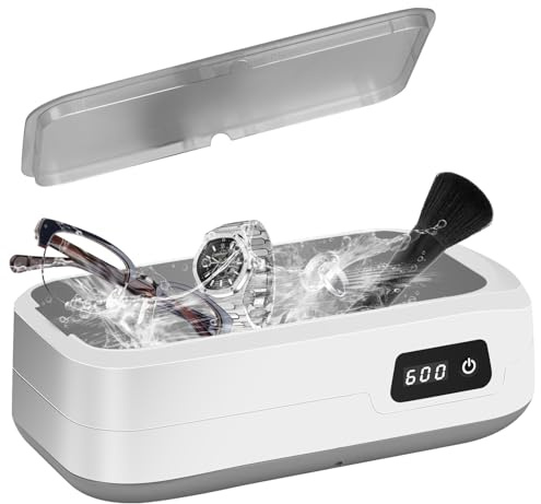 Nettoyeur Ultrasons Lunettes 49000Hz, Appareil De Nettoyage De Lunettes 600ml, 4 Modes Ultrasonic Cleaner, Pour Lunettes, Bijoux, Montres, Prothèses Dentaires, Pièces De Monnaie, Etc.
