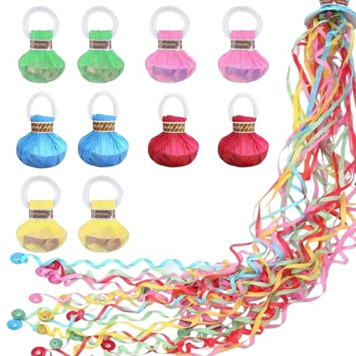 wlsvega 10 Pezzi Streamer Per Feste - Streamer da Lancio - Stelle Filanti Per Feste - Modello da Lanciare A Mano, Facile da Pulire,Ideale per Compleanni,Feste di Laurea e Altre Occasioni
