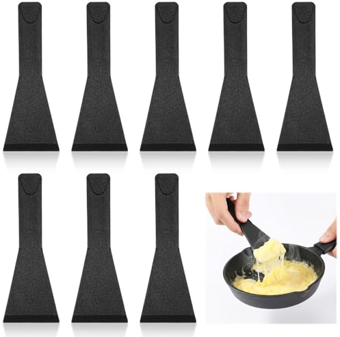 DOPENSPI 8 espátulas para raclette, antiadherentes, de plástico para queso, barbacoas, fondue, gourmet, utensilios de cocina para sartenes, sartenes resistentes al calor, resistentes al calor