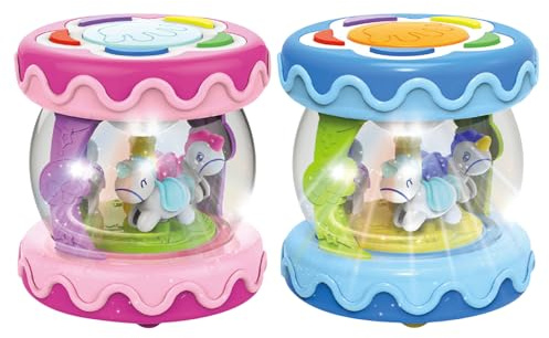 Luce musicale - Giocattolo rotante, trottola con illuminazione colorata, design interattivo, giocattolo educativo sulla pancia con materiali sicuri, attività sensoriale per ragazzo e ragazza di 12 mes