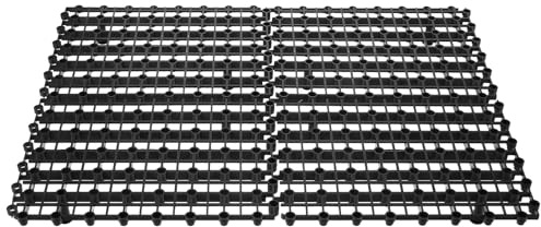 Abaodam Grille Modulable pour Bassin de Fontaine Noire 4 Pièces avec 80 Pieds Support Robustes pour Bassin Extérieur Jardin, Grille de Filtration et Support de Bloc Adaptable,