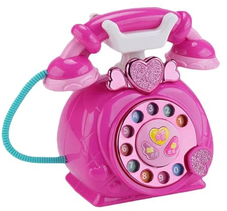 Leksakstelefon Set - Trådbunden Mottagare, Historiksamtalsrattar, Musikleksaksenhet | Lekset För Att Lärande Snurra Telefon, Torsanordning