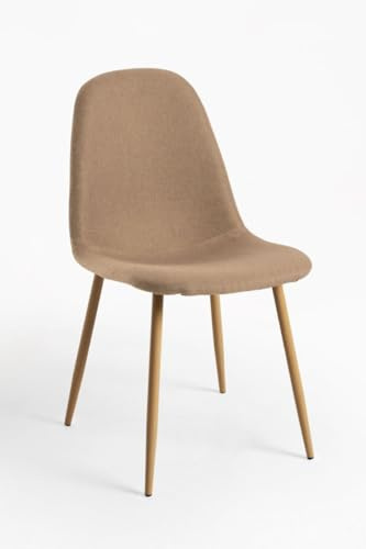 Regalos Miguel - Sillas Comedor - Silla Teok Tela - Marrón Arena