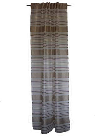 SCHMIDTGARD STOFFE Gardine Endine, dolda slingor, gardin butik slangskål halvtransparent 130 x 245 cm vit-beige bär