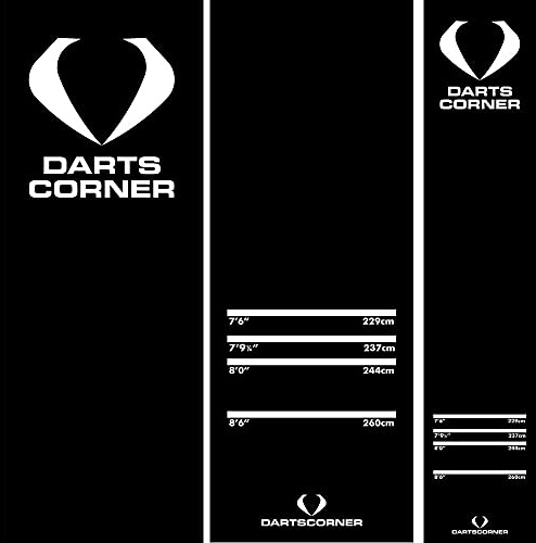 Darts Corner MAT04 | Non Slip Carpet Dart Mat, Black, 290cm x 60cm