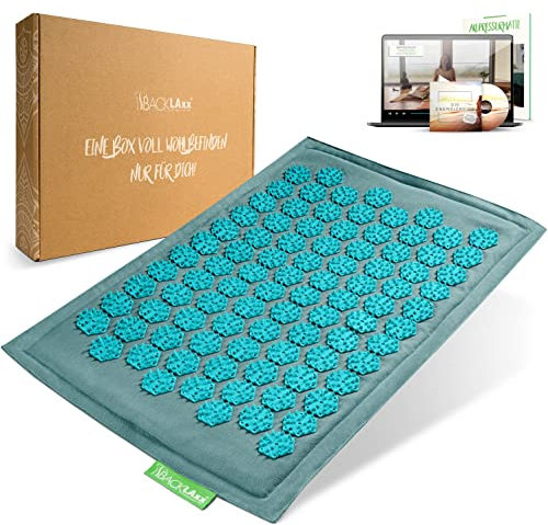 BACKLAXX ® Akupressurmatte für Füße – Nagelbrett Füße für Fussmassage, Rücken, Nacken und Schulter mit Befestigungsband – Fußreflexzonenmassage Matte – Massage Matte für Fußmassage