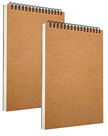 2 Blocco per Schizzi A4 Album da Disegno Sketchbook Con Copertina Rigida - Carta Molto Spessa da 160 gm², 30 Fogli, 60 Pagine (2 Pack)