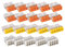 Vasalat WAGO 2273 Klemme 3/5/8 adrig 2,5mm² Verbindungsklemmen, transparent/orange/gelb/lichtgrau