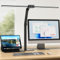 KableRika Schreibtischlampe LED Doppelkopf: 24W Dimmbar Schreibtischleuchte mit Metallbasis - Augenschutz büro tischlampe für Homeoffice - moderne tageslichtlampe beleuchtung für Monitor - Schwarz