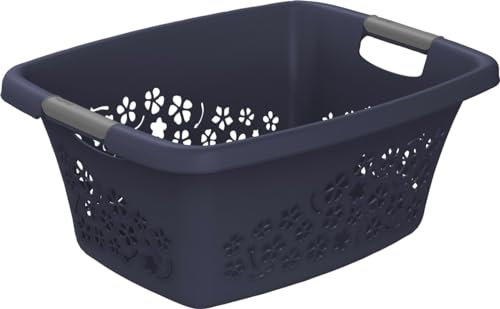 Rotho Wäschekorb Flowers 25 l midnight blau Wäschekorb