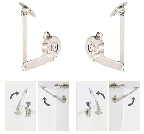 LIKERAINY 100 Gradi Supporto del Coperchio con Chiusura Morbida per Porte a Ribalta Apertura Verso l'Alto Arresto ad Angolo Arbitrario Cerniera Ammortizzatore per Armadio Coperchio Scatola 2 Set