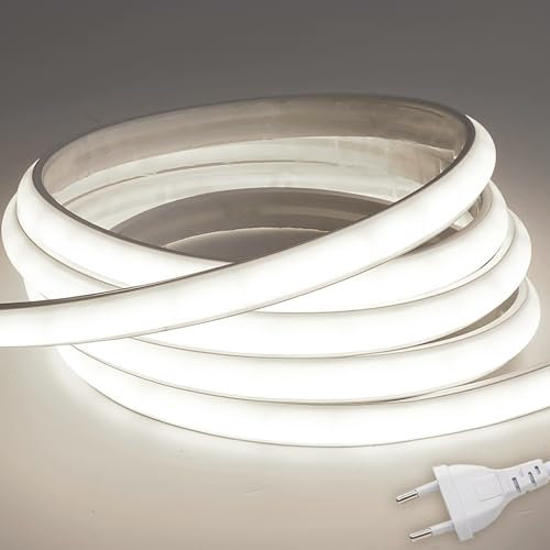 STHomedeco Tira LED COB - Striscia Adesive 220v Da Interno Esterno Impermeabile, Alta LuminositÃ Striscia IP65, Strip LED per Commerciale, Camera da letto (Bianco Naturale 4000k, 3M)