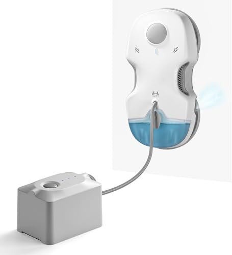 HUTT S7 Plus Robot lavavetri Finestre con Batteria Rimovibile (Circa 60 Min di Pulizia) 5500Pa, Dual Drive Fluttuante 3D，Lava Vetri Elettrico Auto Spruzzo, Serbatoio 80ml, Robot Pulisci Vetri, Valigia