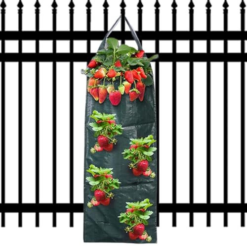 Grow Bags – Fioriera in tessuto – Salvaspazio verticale 8 fori traspirante cestini vaso giardinaggio per piantare recinti esterni giardino