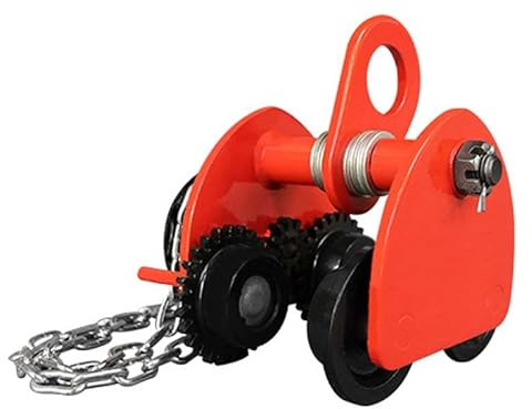 Manual Chain Trolley with 10ft Chain, Heavy-Duty Gantry Crane Trolley, Adjustable Width Flange, Alloy Steel Hoist Trolley for Industrial and Warehouse Use.(Note: Delivery in as Fast as 15 Days)