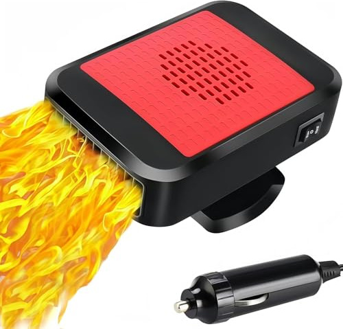 Chuankefanxing Car Heater, 12V 200W Fast Heating and Cooling Fan, Portable Windshield Defogger and Defroster with Cigarette Lighter Plugs for Car RV SUV