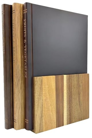 Lot de 3 planches à découper qui ressemblent à des livres, avec support, résistantes aux taches, planches à découper sûres pour fromage, légumes