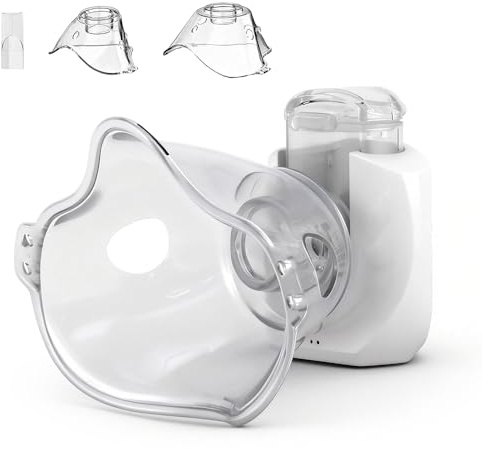 Wxeadu Nebulisateur pour Adultes et Enfants, Nébuliseur Portable Aerosol, Rechargeable Nebulisateur Inhalateur, Nébuliseur Silencieux avec 2 Masques et Embout Buccal pour la Maison et les Voyages