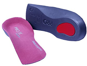 PRO 11 WELLBEING 1 Pair of Slim Fit 3/4 Orthotic Insoles with Heel Pad for Plantar Fasciitis (5/6.5 UK, Pink)