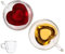 Lot de 2 bols à café isolés à double paroi en verre transparent, pour boissons froides ou chaudes, jus de fruits, boissons créatives, vin lait, café, thé glacé, cocktails (forme de cœur)