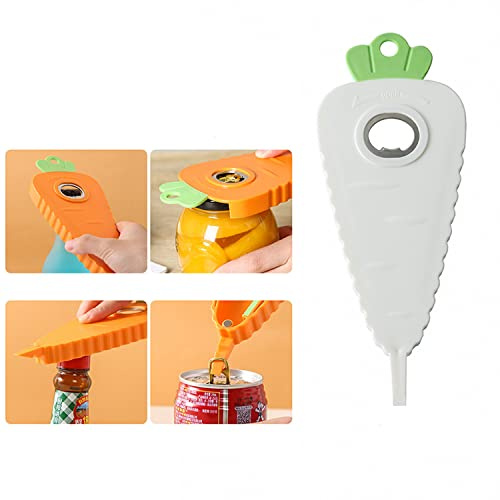 Apribottiglie multifunzione con mani deboli, apribottiglie da cucina, per lattine e bottiglie di birra, strumento da cucina per svitare i coperchi, adatto per bambini e anziani (bianco)