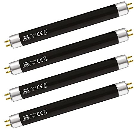 TBE LIGHTING Tubi di controllo banconote T5 6w 225mm 9'' Lampadine CFL Crea luce ultravioletta UV nera per aiutare nel rilevamento di banconote e passaporti falsi G5 2 pin raccordi di base
