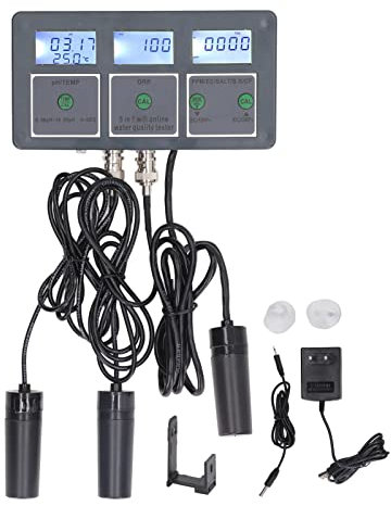 Multiparameter-Wasserqualitätstester S.G PH EC SALT ORP TDS CF TEMP 8 in 1 Wiederaufladbarer 24-Stunden-Online-Überwachung Digitaler Wassertester für Aquarien