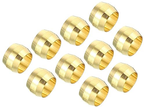 PATIKIL 8mm Tubo OD Latón Compresión Manguitos Férulas 20 Paquete Accesorios Surtido Kit